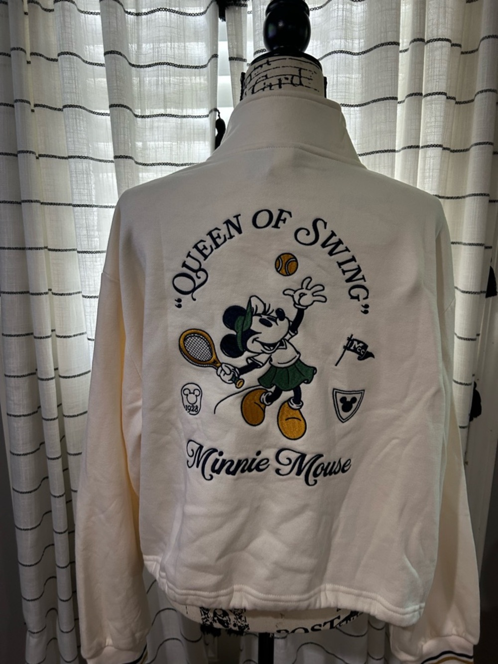 Box Lunch Disney Minnie Mouse Tennis Quarter Zip Plus Size Crewneck Size 2XL